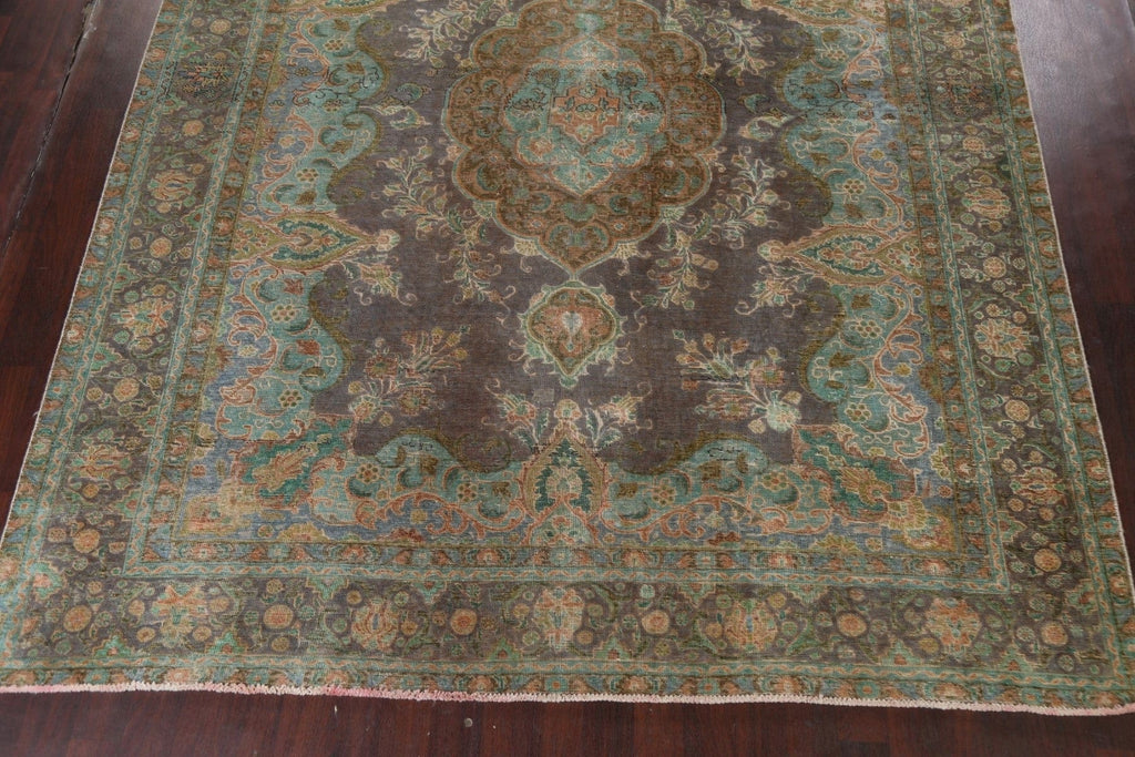 Antique Over-Dyed Tabriz Persian Area Rug 10x13