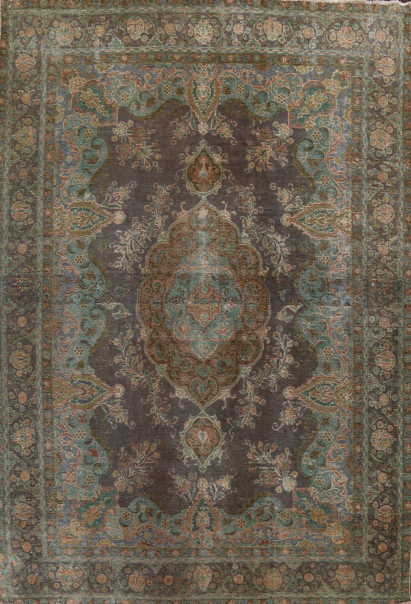 Antique Over-Dyed Tabriz Persian Area Rug 10x13