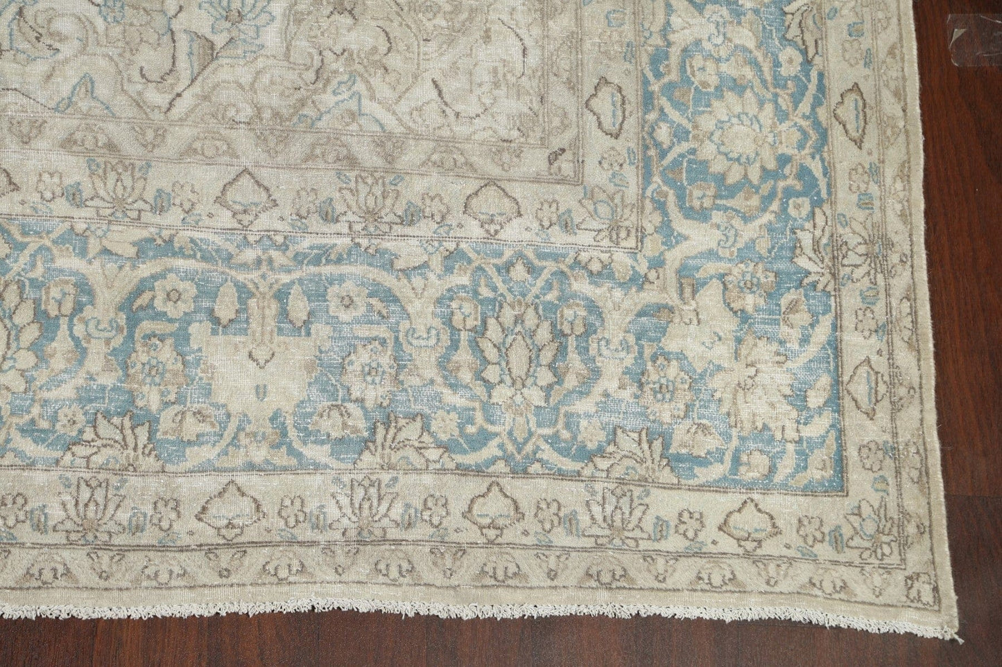 Muted Distressed Kerman Persian Rug 9x14