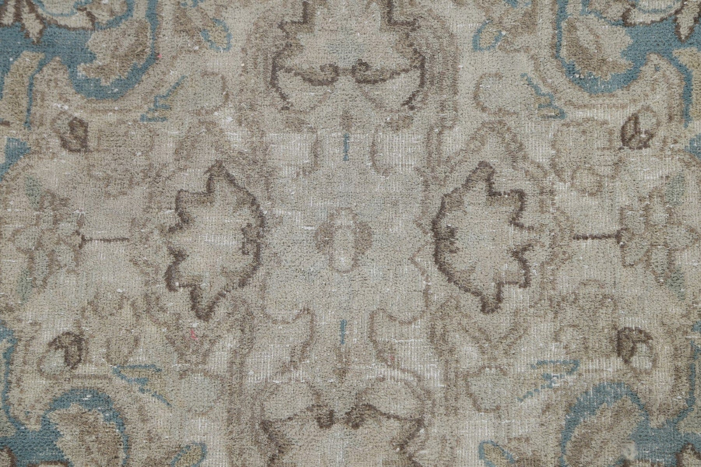 Muted Distressed Kerman Persian Rug 9x14