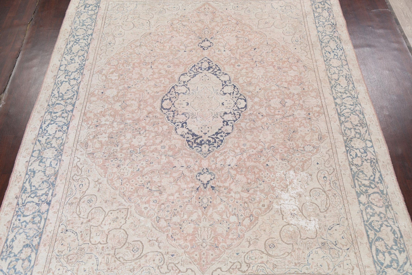 Muted Distressed Kerman Persian Area Rug 10x13