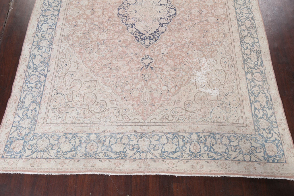 Muted Distressed Kerman Persian Area Rug 10x13