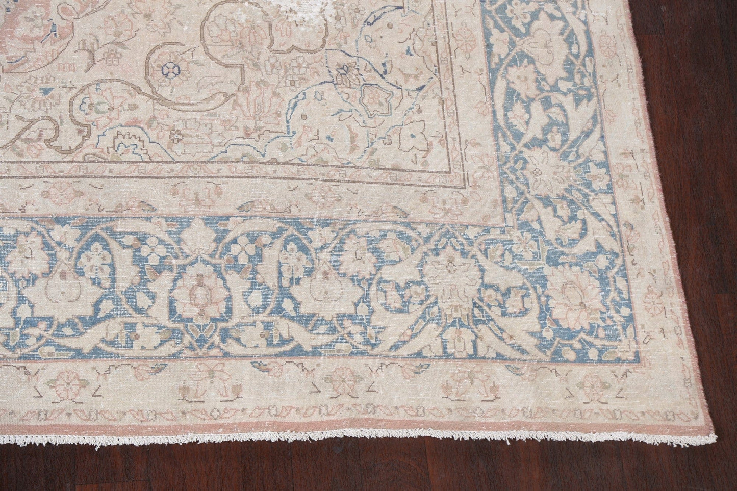 Muted Distressed Kerman Persian Area Rug 10x13