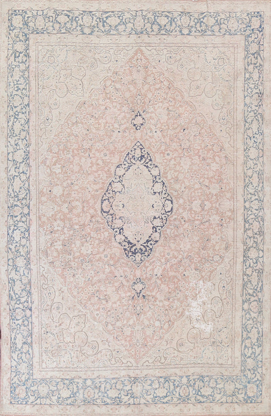 Muted Distressed Kerman Persian Area Rug 10x13