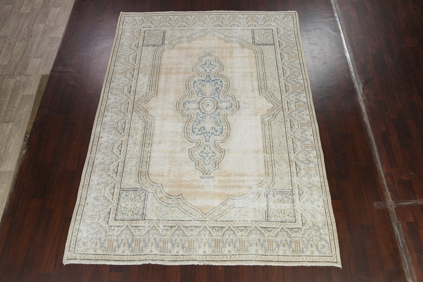 Muted Distressed Kerman Persian Area Rug 8x11