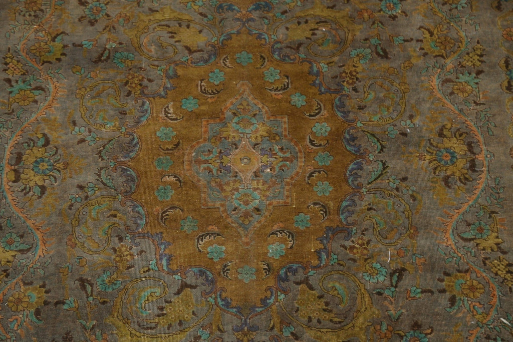 Distressed Over-Dyed Tabriz Persian Area Rug 8x11