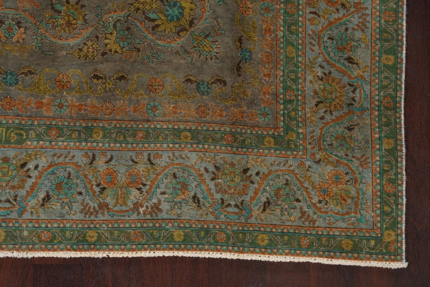 Distressed Over-Dyed Tabriz Persian Area Rug 8x11