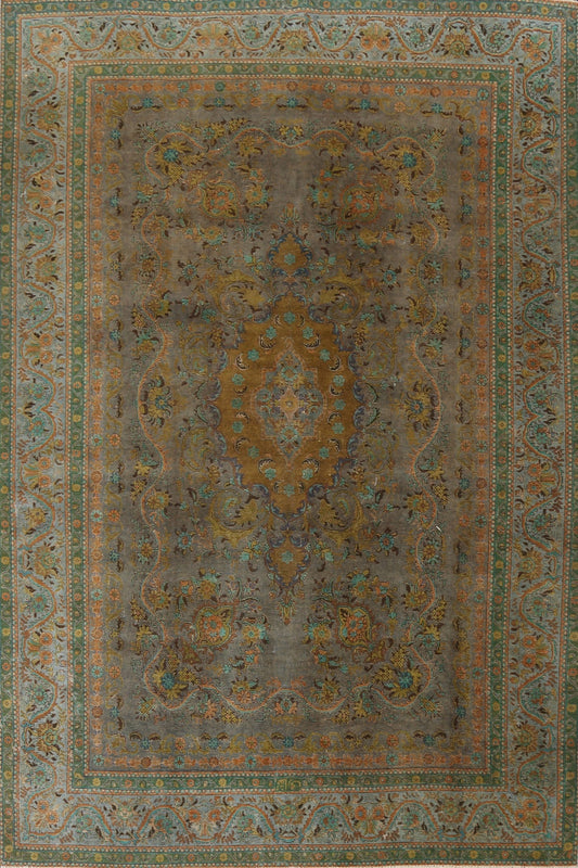 Distressed Over-Dyed Tabriz Persian Area Rug 8x11