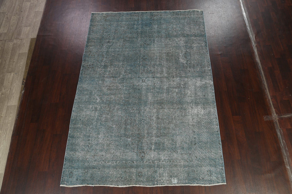 Distressed Over-Dyed Tabriz Persian Area Rug 7x10