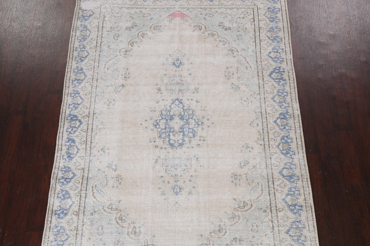 Muted Distressed Kerman Persian Area Rug 6x8