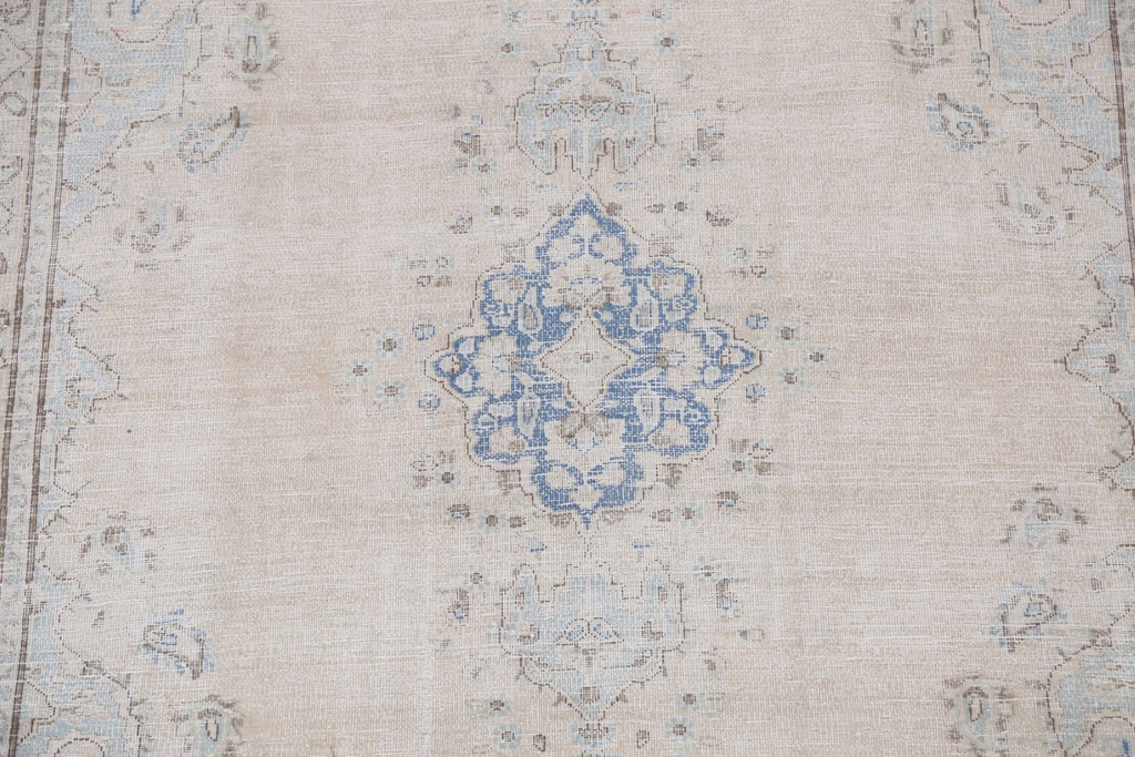 Muted Distressed Kerman Persian Area Rug 6x8