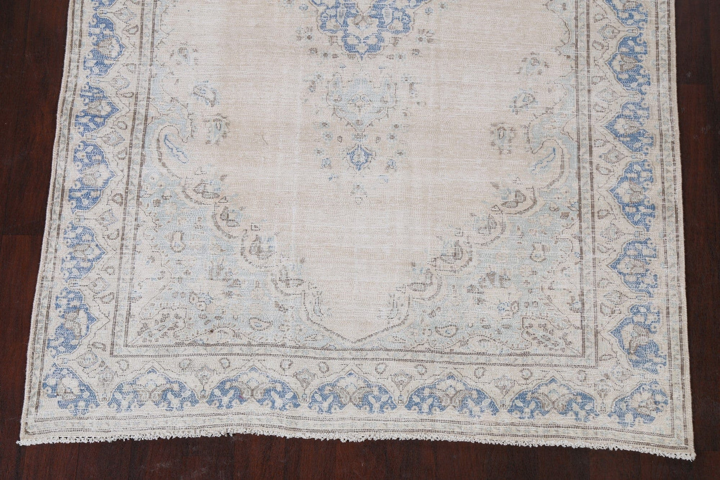 Muted Distressed Kerman Persian Area Rug 6x8