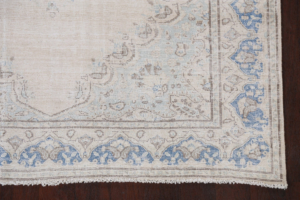 Muted Distressed Kerman Persian Area Rug 6x8