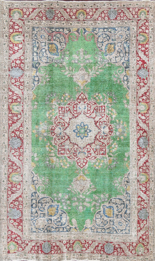 Antique Distressed Tabriz Persian Area Rug 6x10