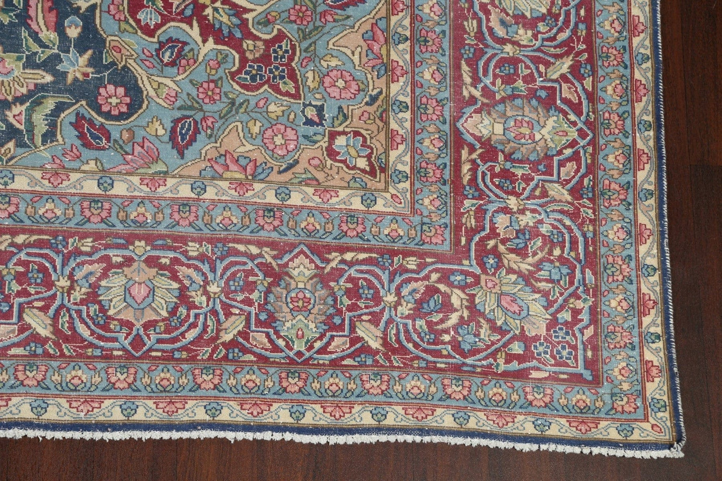 Antique Distressed Kerman Persian Area Rug 9x12