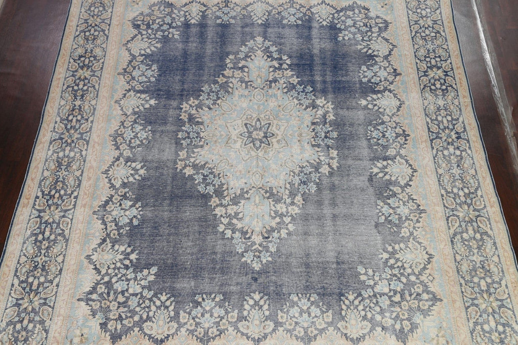 Muted Distressed Kerman Persian Area Rug 10x13