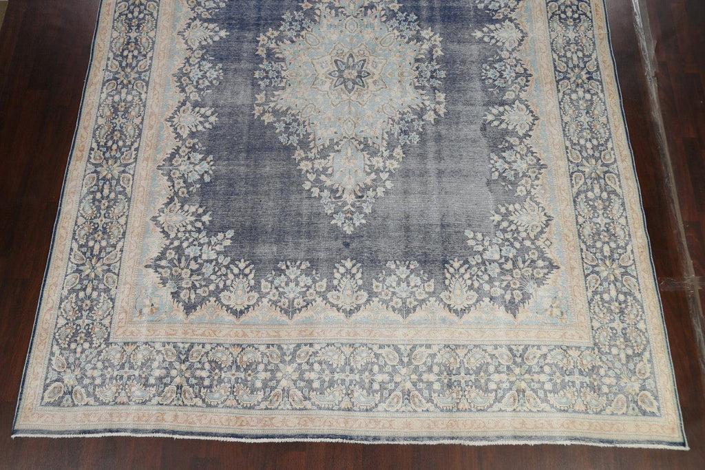 Muted Distressed Kerman Persian Area Rug 10x13