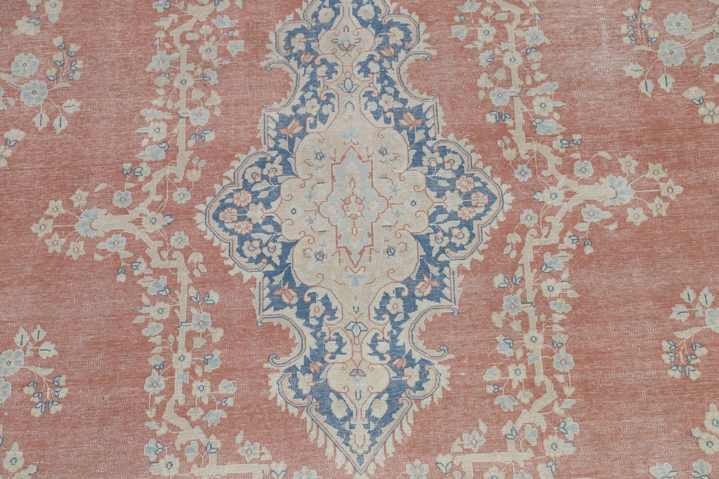 Muted Distressed Kerman Persian Area Rug 10x13