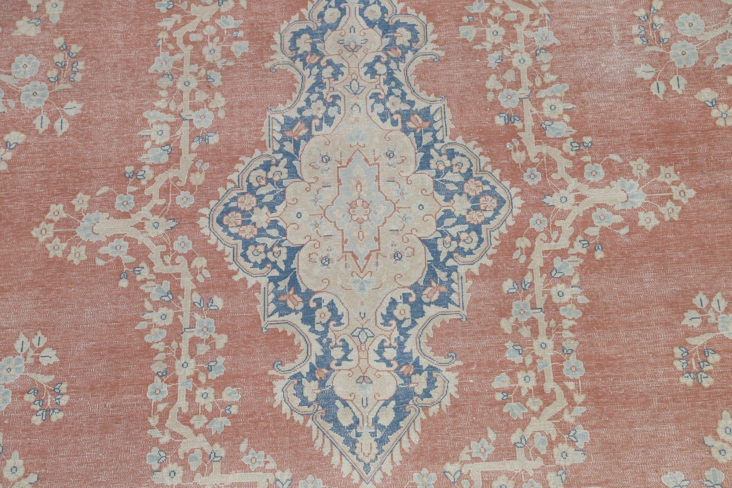 Muted Distressed Kerman Persian Area Rug 10x13