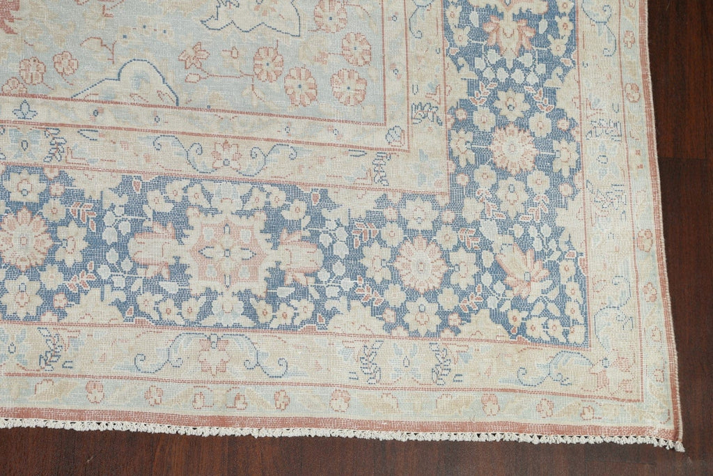 Muted Distressed Kerman Persian Area Rug 10x13