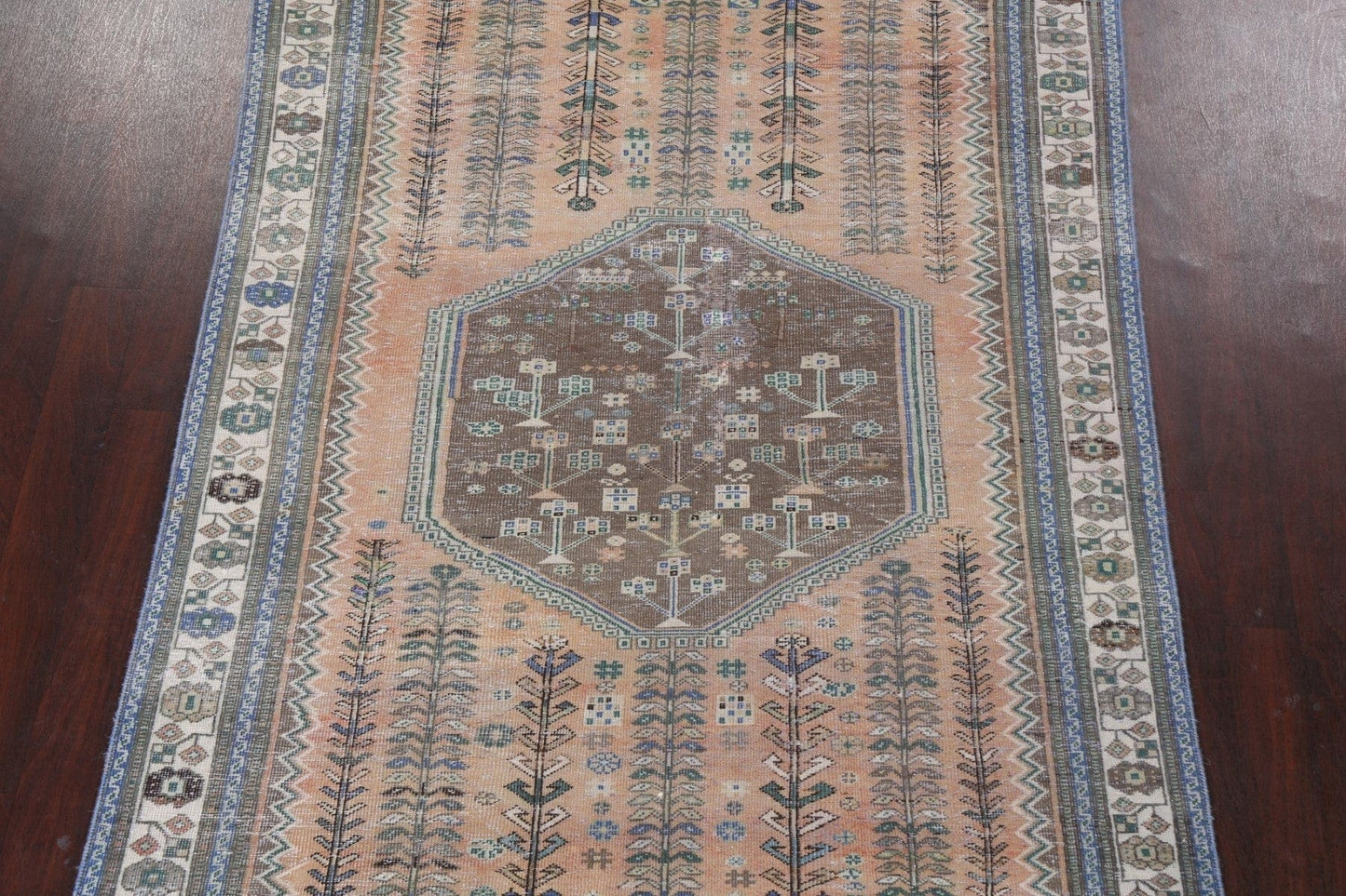 Muted Distressed Shiraz Persian Area Rug 6x10