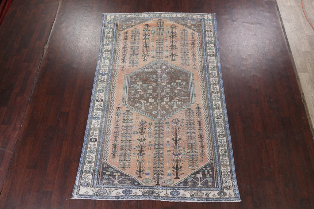 Muted Distressed Shiraz Persian Area Rug 6x10