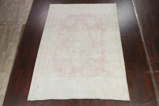 Antique Muted Distressed Kerman Persian Area Rug 8x11