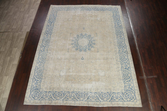 Muted Distressed Kerman Persian Area Rug 10x13