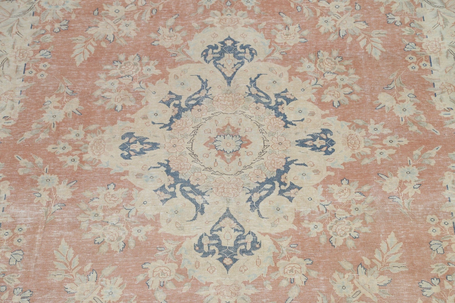 Muted Distressed Kerman Persian Area Rug 10x13