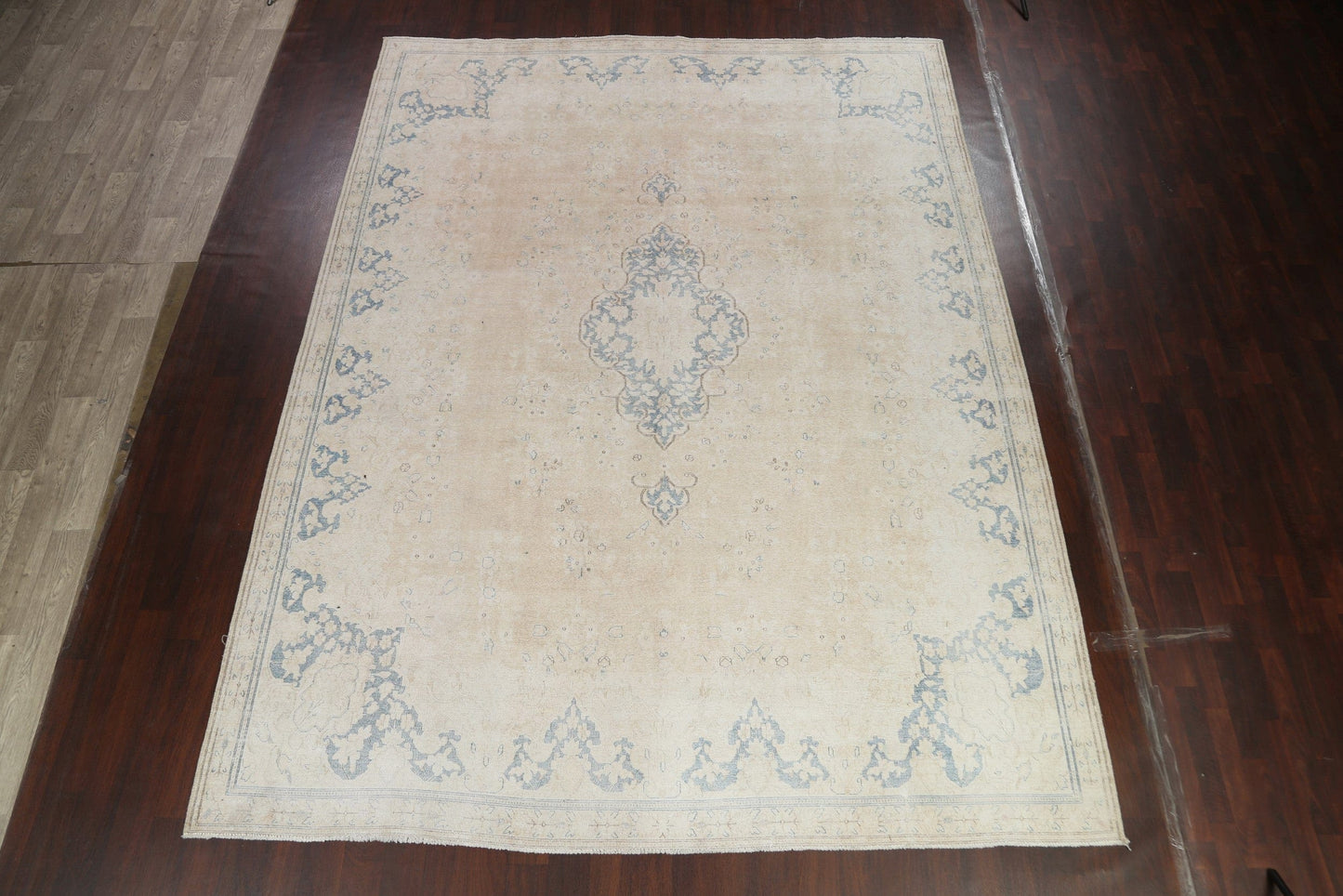 Antique Muted Distressed Kerman Persian Rug 10x13