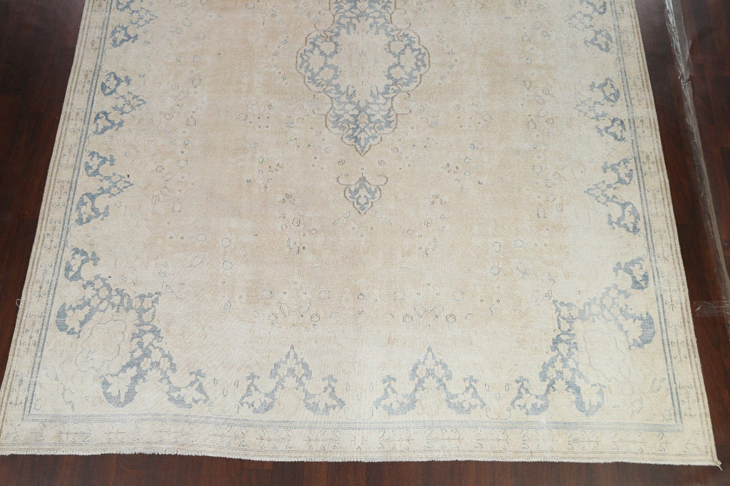 Antique Muted Distressed Kerman Persian Rug 10x13