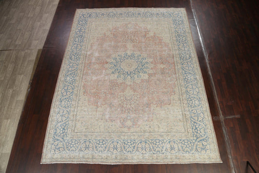 Muted Distressed Kerman Persian Area Rug 10x13