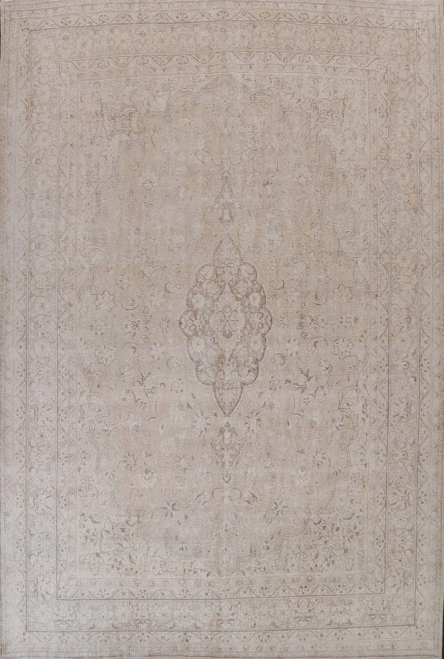 Muted Distressed Kerman Persian Area Rug 10x13