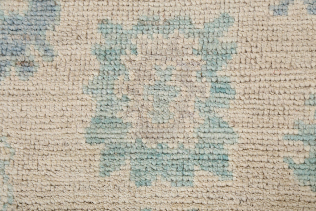 Muted Hand-Knotted Oushak Turkish Wool Rug 4x6