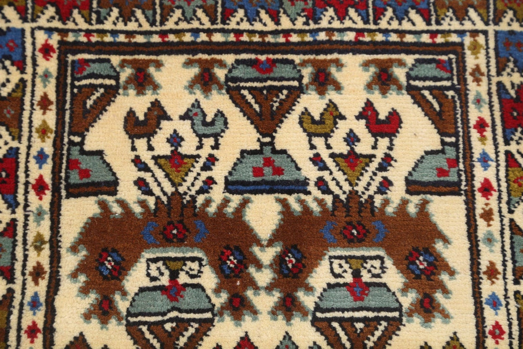 Tribal Ivory Hamedan Malayer Persian Wool Rug 2x3