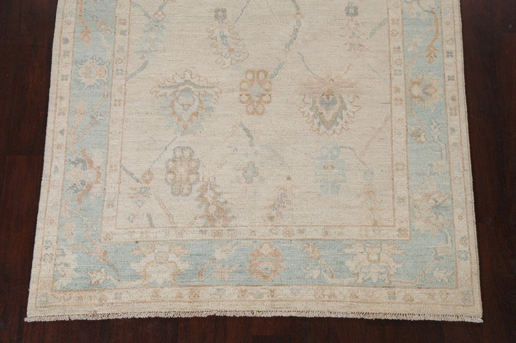 Hand-Knotted Oushak Turkish Area Rug 5x8