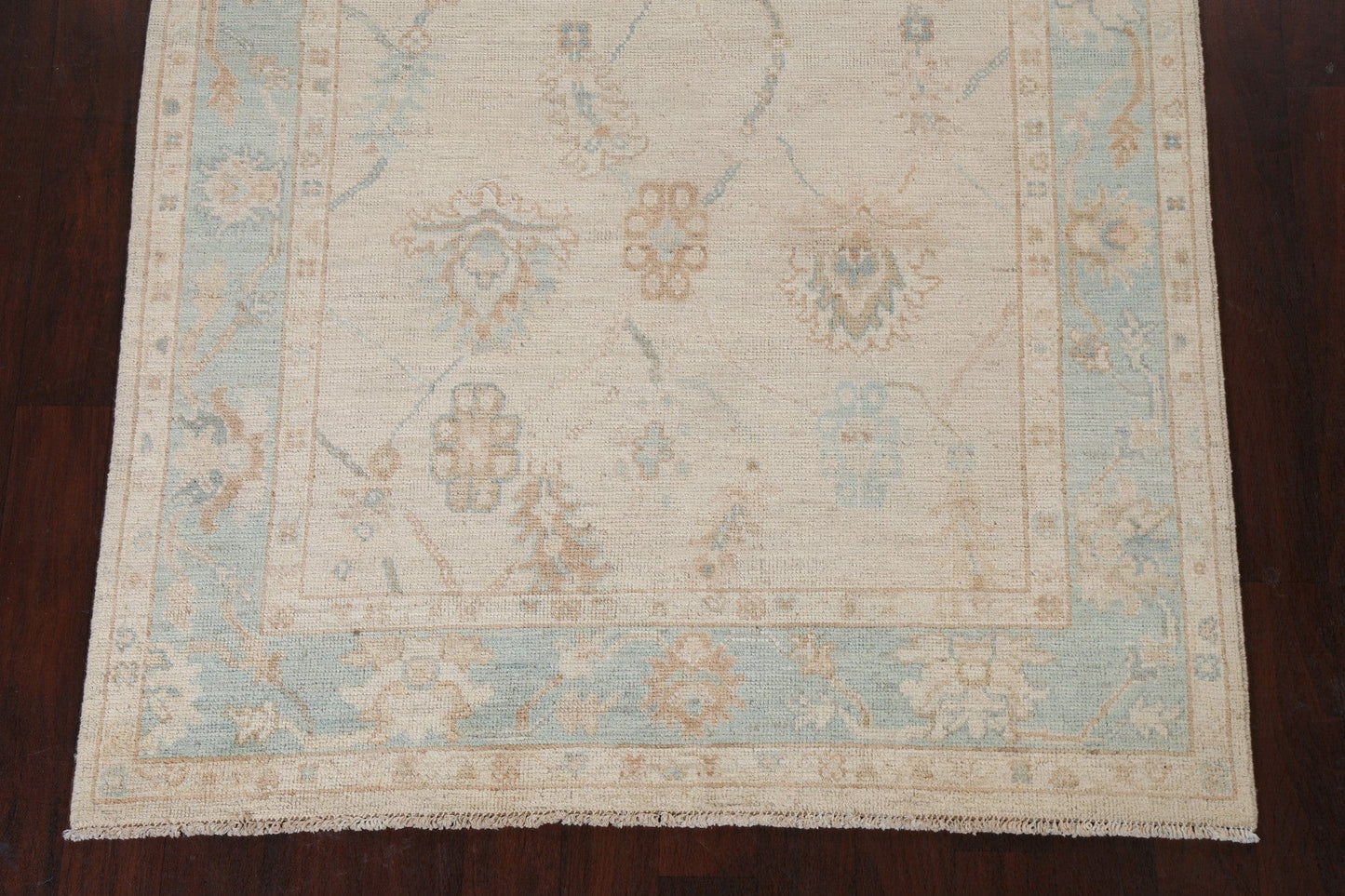 Hand-Knotted Oushak Turkish Area Rug 5x8