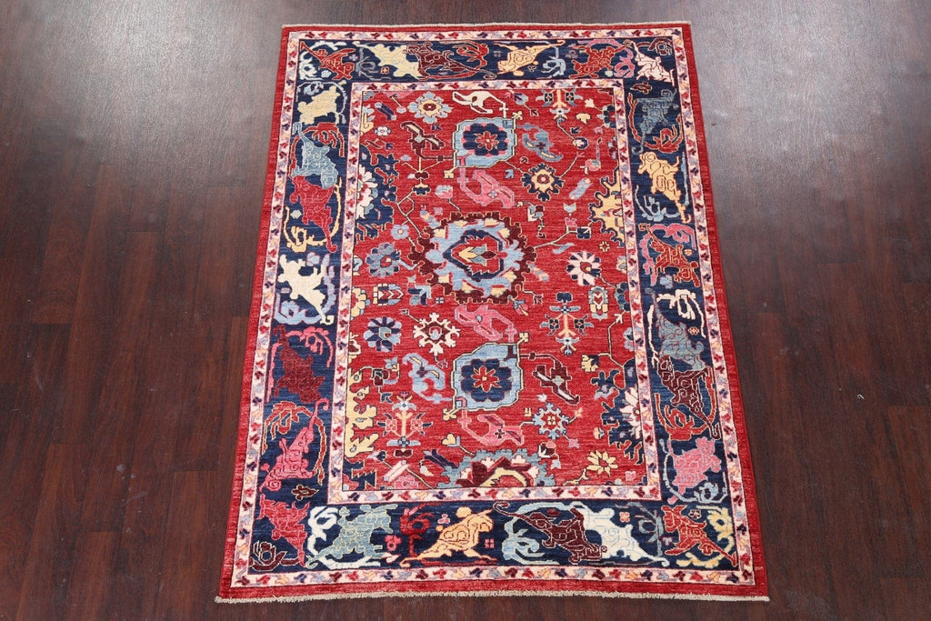 Vegetable Dye Ziegler Hand-Knotted Area Rug 5x7