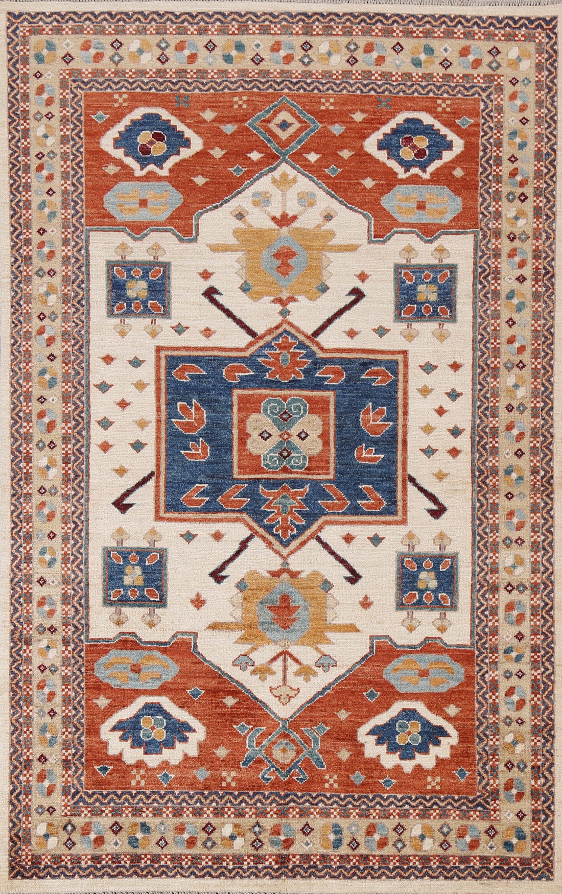 Vegetable Dye Heriz Serapi Wool Oriental Area Rug 4x6