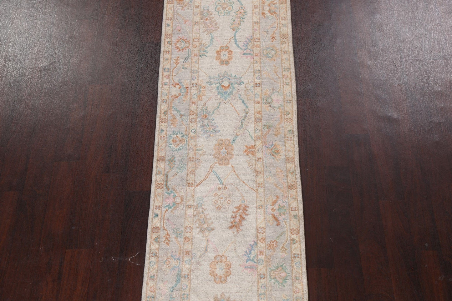 Muted Oushak Wool Oriental Runner Rug 2x10