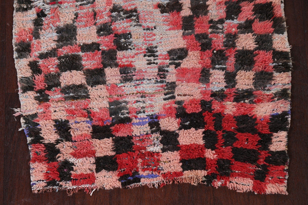 Checkered Moroccan Runner Rug 3x9