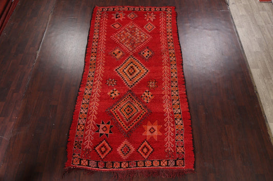 Red Moroccan Berber Area Rug 6x11