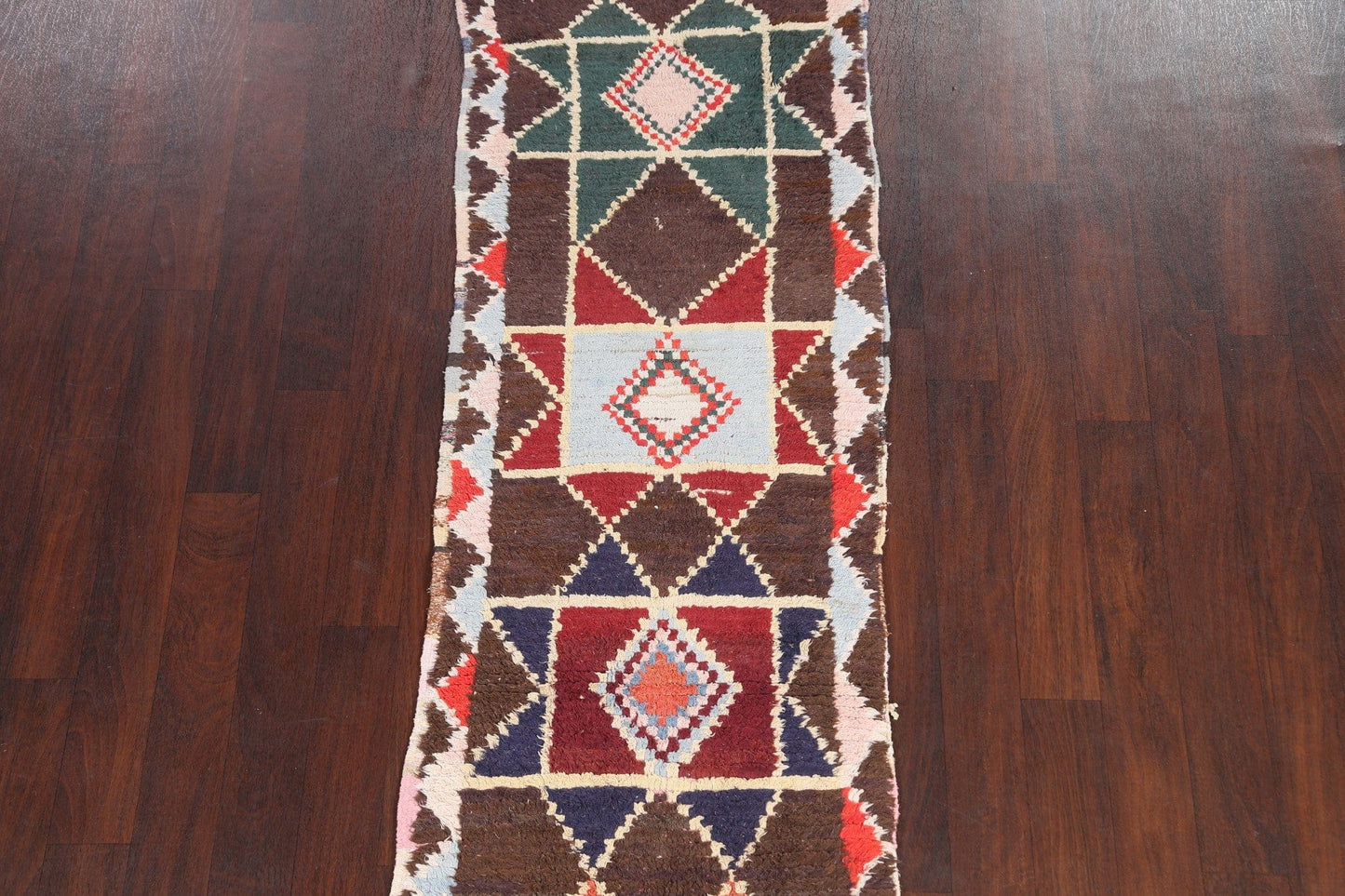 Wool Moroccan Runner Rug 3x9