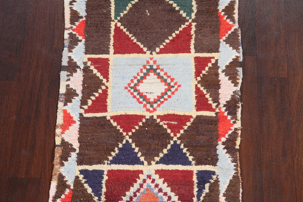 Wool Moroccan Runner Rug 3x9