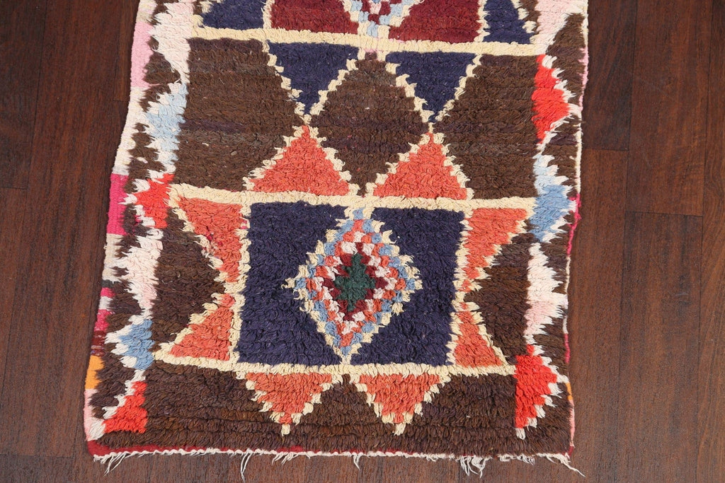 Wool Moroccan Runner Rug 3x9