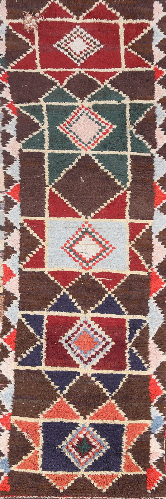 Wool Moroccan Runner Rug 3x9