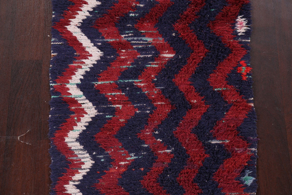 Chevron Moroccan Wool Runner Rug 3x9