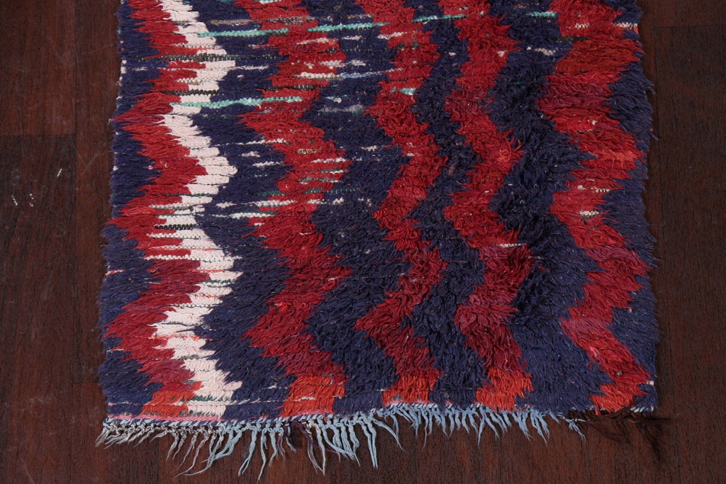 Chevron Moroccan Wool Runner Rug 3x9