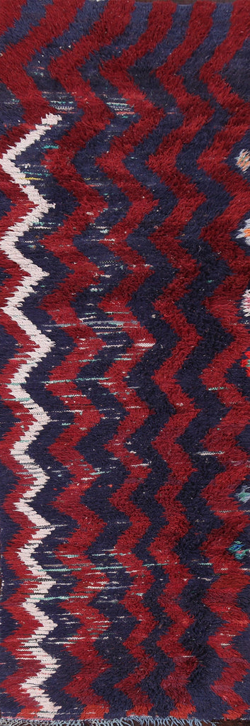 Chevron Moroccan Wool Runner Rug 3x9