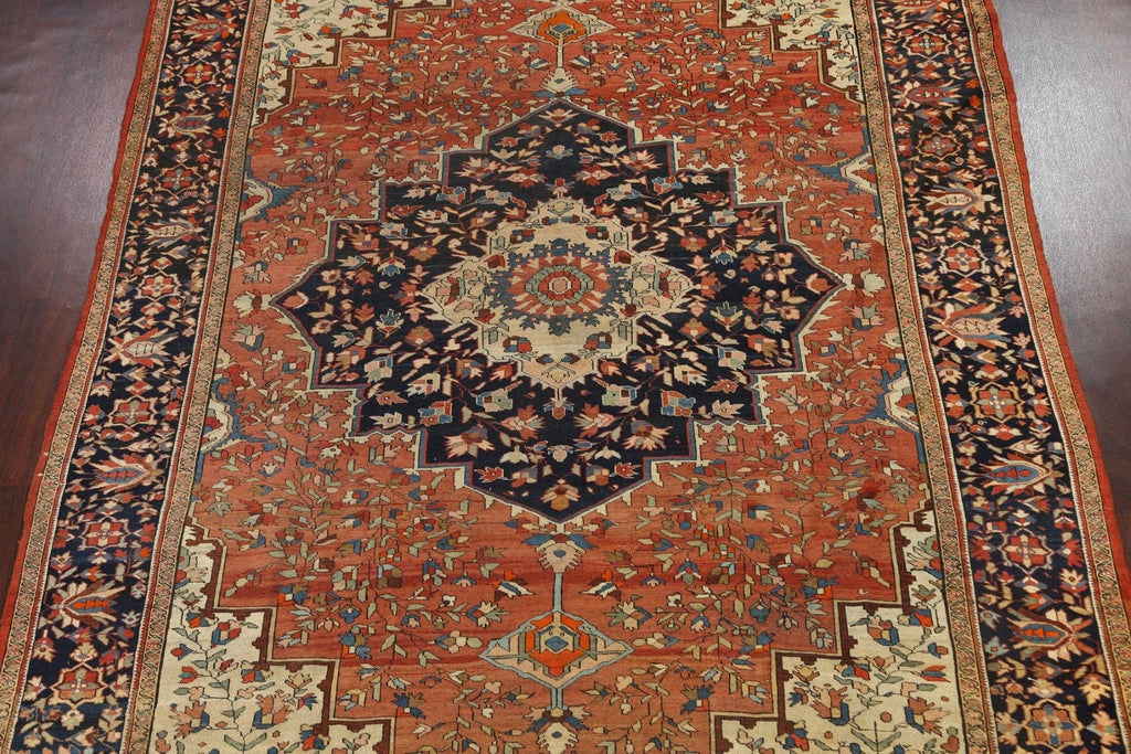 Antique Vegetable Dye Sarouk Farahan Persian Rug 9x11